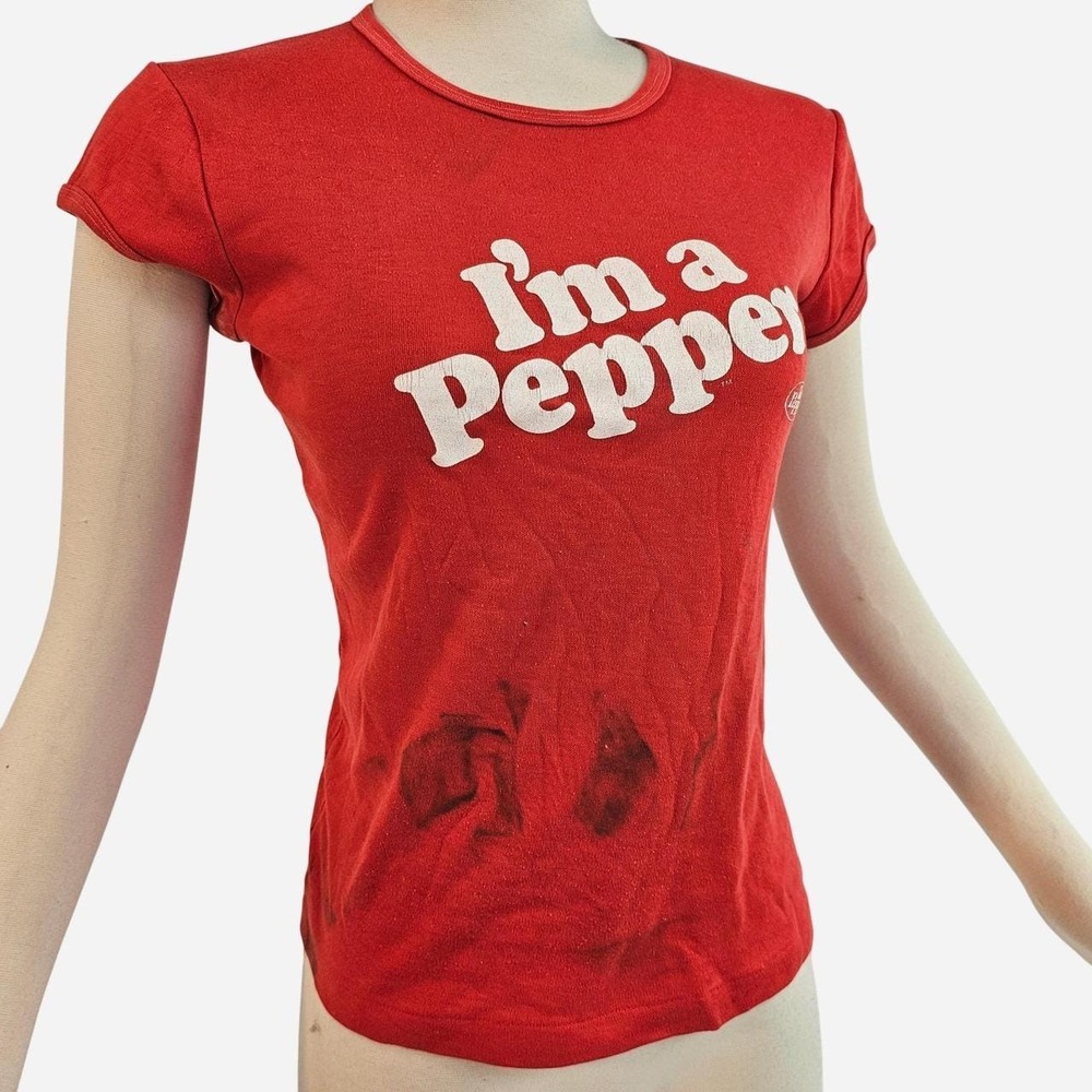Distressed 1990s I'm a Pepper Dr. Pepper T-shirt Red Vintage 1980s Graphic Tee